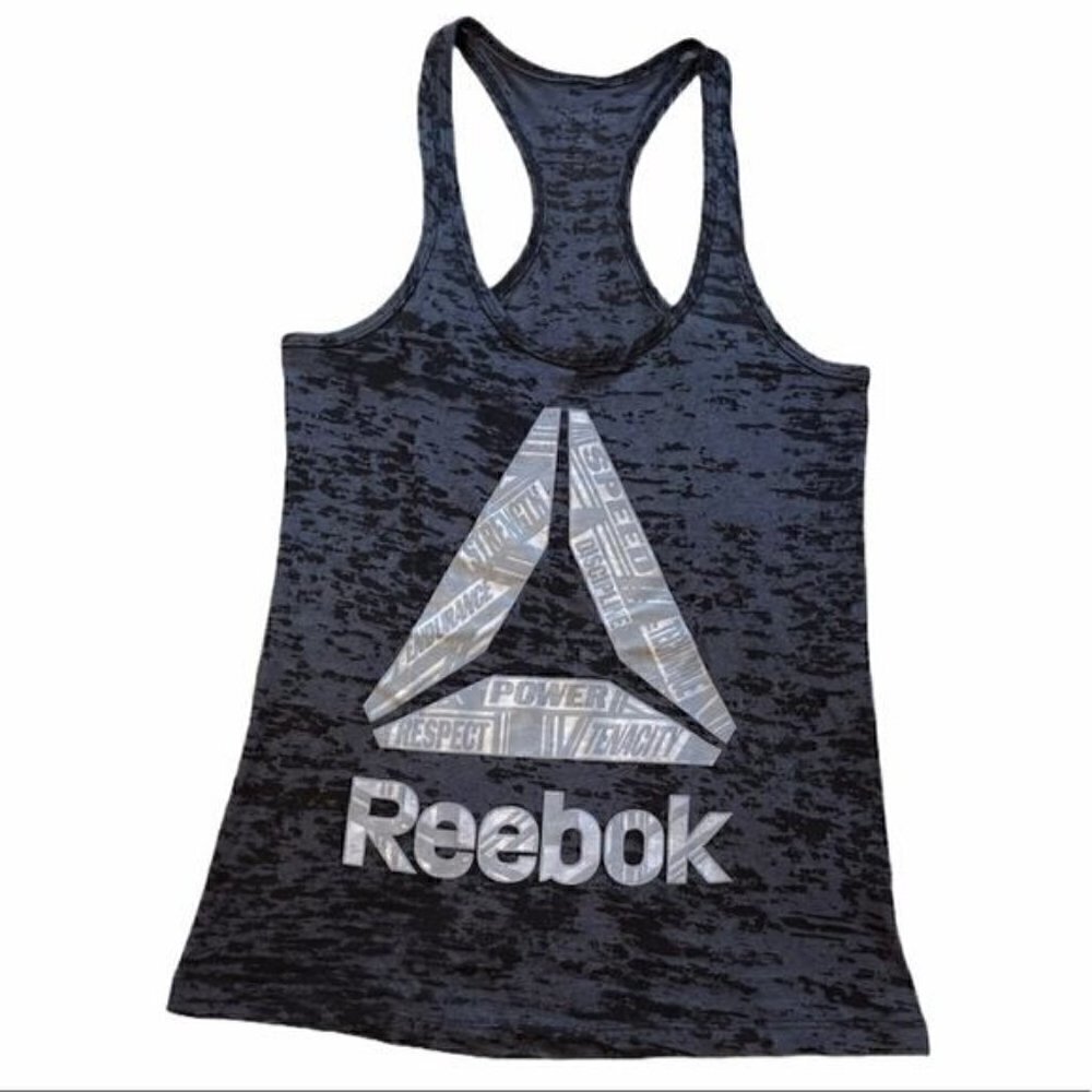 Reebok Heather Black/Gray Tank NWOT